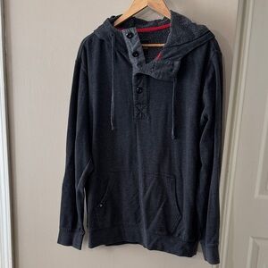 Matix Dark Gray Hoodie with Button Accents